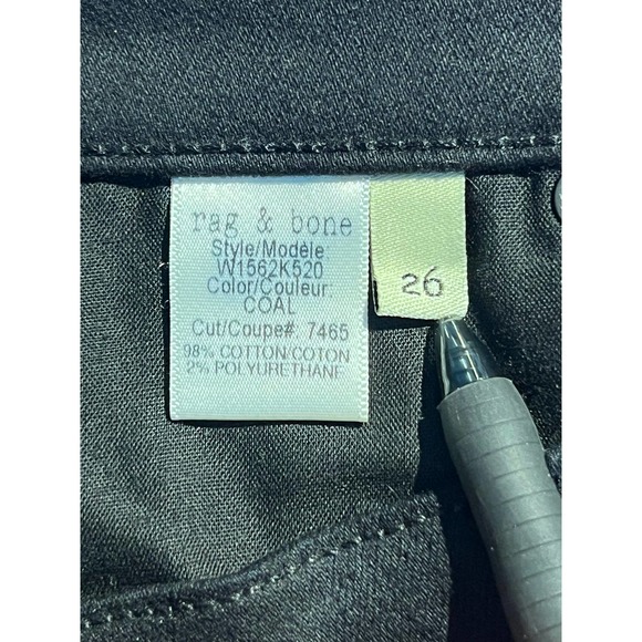 Rag and Bone Zipper Tuxedo Skinny Coal Black Low Rise Jeans - Picture 8 of 8